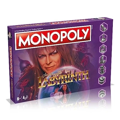 Afbeelding van Monopoly Winning Moves labyrint bordspel, Goblin King verkent Jim Hensons met David Bowie, schoot naar City en The Staircase Room, cadeau voor kinderen vanaf 8 jaar