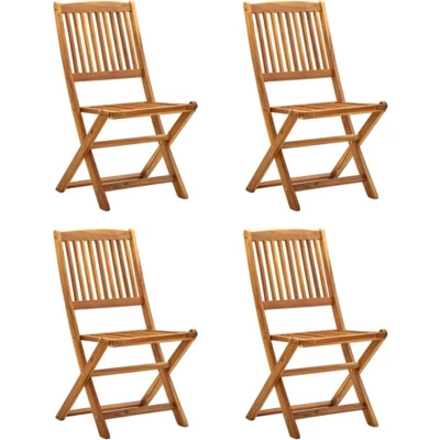 Afbeelding van Tuinstoelen inklapbaar 4 st massief acaciahout