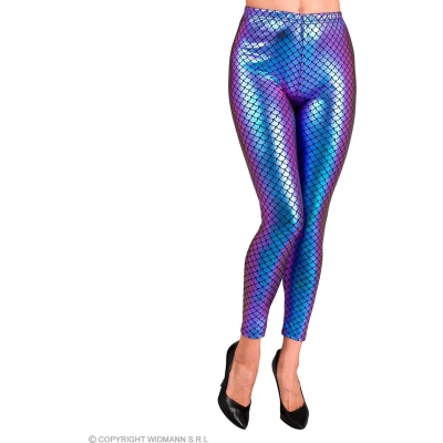 Afbeelding van Widmann Zeemeermin Kostuum Legging Paars Blauw Metallic Vrouw Blauw, Large / XL Carnavalskleding Verkleedkleding