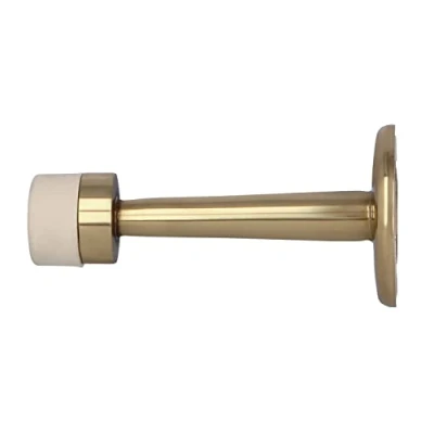 Afbeelding van AMIG Deurstopper/deurbuffer 75mm muurbevestiging gepolijst messing Deurstoppers