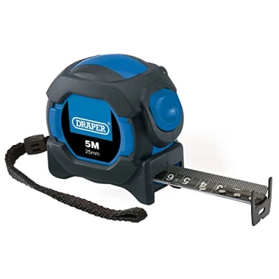 Afbeelding van Draper 5m/16ft Auto Lock Tape Measure 25mm breed meetlint Dubbelzijdig met metrische en keizerlijke graduaties Twee Spike Hook 04751