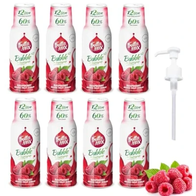 Afbeelding van 8 pakjes FruttaMax Vruchtensiroopconcentraat Minder suiker met 60% fruitgehalte geschikt voor frisdrankautomaat (8 x 500 ml) Framboos)
