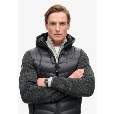 Afbeelding van Gebreide Hybrid Storm jas met Capuchon Dark Grey Grootte: Xxxl