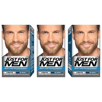 Afbeelding van Just For Men Brush in Color Gelformule, baard en snoer, lichtbruin, verpakking van 3 stuks, 1 stuks (1 x 28 g)