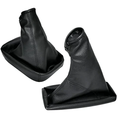Afbeelding van AERZETIX C57835 Versnellingspook en handremhoes compatibel met Opel Meriva A van 2003 tot 2010 kleur: zwart in synthetisch leer