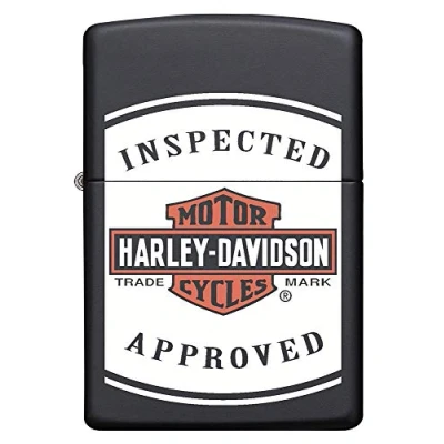 Afbeelding van ZIPPO Stormaansteker, Harley Davidson Inspected Approved, Color Image, Black Mat, navulbaar, in hoogwaardige geschenkdoos