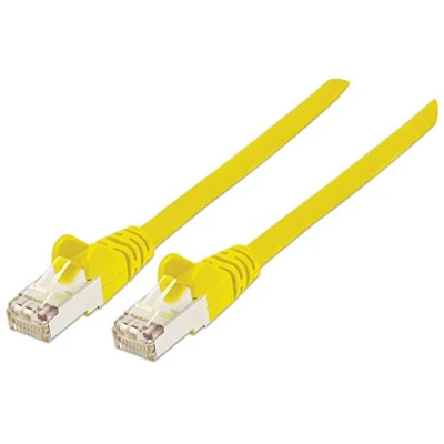 Afbeelding van Intellinet 350518 RJ45 Netwerkkabel, patchkabel CAT 6A S/FTP 5.00 m Geel Folie afscherming, Afscherming gevlochten, Halogeenvrij 1 stuk(s)
