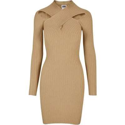 Afbeelding van Urban Classics Crossed Etuijurk, Dames, Maat: XL, Unionbeige