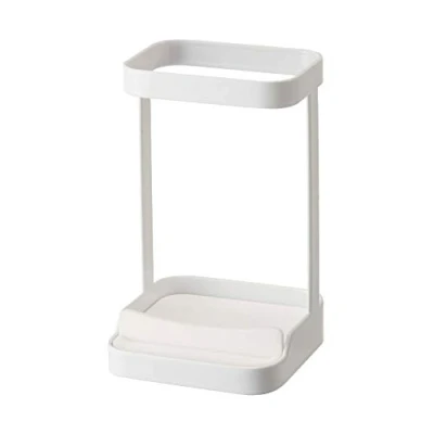 Afbeelding van Yamazaki Opbergrek Tower Krultang En Stijltanghouder Wit 10,5x10,5x16,5cm