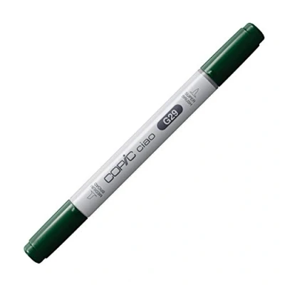 Afbeelding van COPIC Ciao Marker Type G 29, Pine Tree Green, veelzijdige lay out marker, op alcoholbasis, met een medium breedte en penseelpunt.