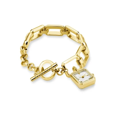 Afbeelding van Rosefield dames The Octagan Charm horloge SWGSG O52 in de kleur Goud