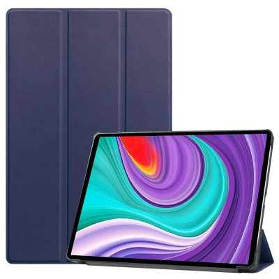 Afbeelding van Lenovo Tab P11 Pro Hoes: iMoshion Trifold Bookcase Donkerblauw Kunstleder Tablet Hoezen