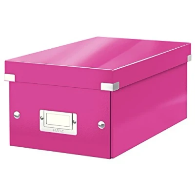 Afbeelding van Leitz WOW Click &amp; Store Kartonnen Opbergdoos 84% Gerecycled Karton 21 x 15 35.2 cm (BxHXD) Ideaal voor Thuiswerkplek Roze
