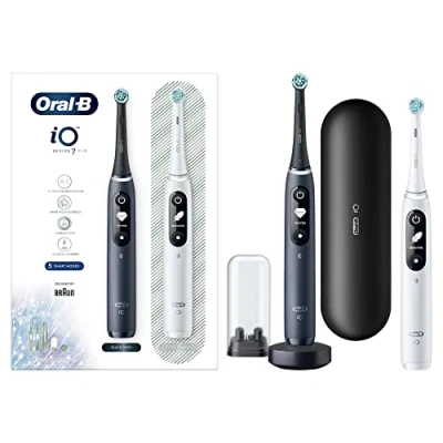 Afbeelding van Braun iOM7D.2H2.2BD Oral B iO 7 Duo Pack Elektrinis Dant ŠepetÄ lis Baltas/Juodas Onyx
