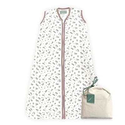 Afbeelding van molis&amp;co. babyslaapzak. 0,5 TOG. 6 tot 18 maanden. Ideaal voor de zomer. Bloom Pink. 100% biologisch katoen (GOTS).