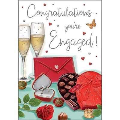 Afbeelding van Regal Publishing Engagement Card , grijswit, 9 x 6 inch