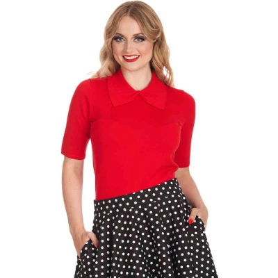 Afbeelding van Banned Bow Delight Gebreide trui XL Rood