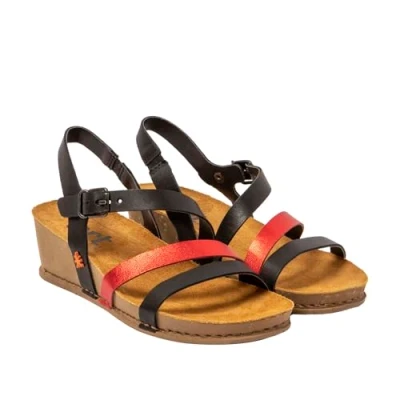 Afbeelding van *Art Sandalen met sleehak, Dames, Maat: 37, Multi black Leer
