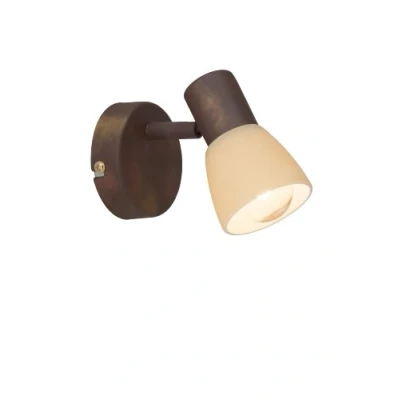 Afbeelding van Brilliant Luca wandspot, 1x E14 maximaal 40W, metaal/glas, antiek koper/champagne 35810/56