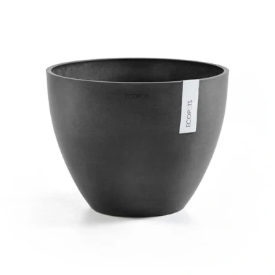 Afbeelding van Ecopots Antwerp conisch 50 cm donker grijs planten/bloembak pot