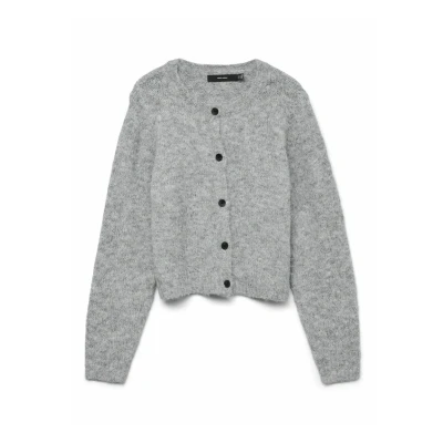 Afbeelding van VMNOVAH LS O Neck Button Cardi GA NOOS, Medium grijs (grey melange), XS