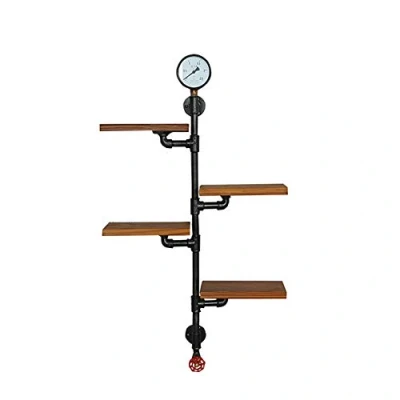 Afbeelding van Rustic storage shelvesFloating Shelves, Industrial Pipe wall mounting, bookshelf, kitchen spice rack,Voor Slaapkamer, Woonkamer, Keuken En Hal,Black