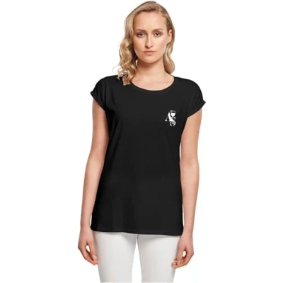 Afbeelding van Mister Tee CLUB Extended Shoulder Tshirt print, Dames, Maat: XS, Black