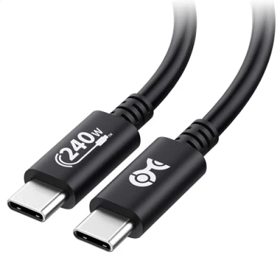 Afbeelding van Cable Matters [USB IF gecertificeerd] USB C kabel, snel opladen, 240 W, 1 m, voor MacBook Pro en Dell XPS (USB Type 140 W) Power Delivery 3.1, zwart 2.0, geen video)