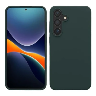 Afbeelding van kwmobile telefoonhoesje geschikt voor Samsung Galaxy S24 Plus Hoesje met siliconen coating Smartphone case in mosgroen