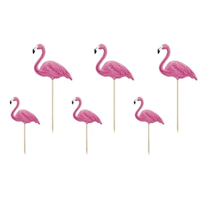 Afbeelding van Flamingo cocktailprikkers 6 stuks kaasprikkertjes