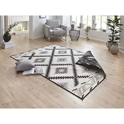 Afbeelding van Dubbelzijdig vloerkleed Malibu Crème 120x170cm Zwart 123vloerkleed.nl is de online webshop voor vloerkleden en woonaccessoires.