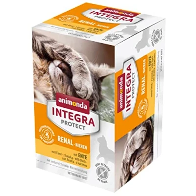 Afbeelding van animonda Integra Protect Adult Renal natvoer voor katten, niervoer katten bij nierinsufficiëntie, nat voer met eend, 6 x 100 g