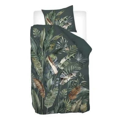 Afbeelding van Snoozing Jaron Dekbedovertrek Eenpersoons 140x200/220 cm Groen