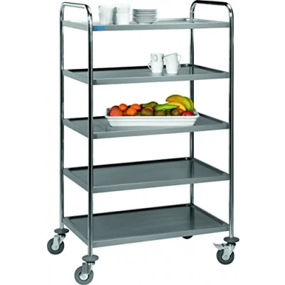 Afbeelding van Serveerwagen, Saro, Model DAVID, RVS, 5 bladen, B 86 x D 54 H 154 cm