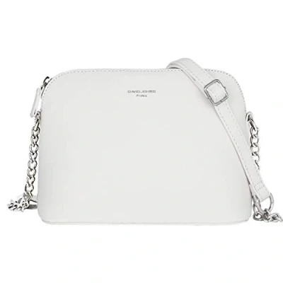 Afbeelding van David Jones Dames Kleine Crossbodytas Ketting Schoudertas Handtas PU Leer Ritssluiting Messenger Tassen Vrouwen Citytas Avondtas Crossover Bag Reis Mode Wit