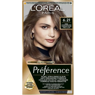 Afbeelding van 3x L&#039;Oréal Préférence Permanente Haarkleuring 6.21 Zeer licht koel bruin