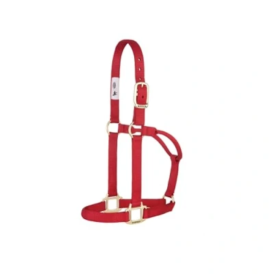 Afbeelding van Weaver Leather Originele niet verstelbare halter (rood, gemiddelde paard/jaarling trek)