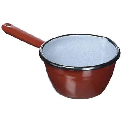 Afbeelding van IBILI Steelpan met schenktuit, kegelvormig, bruin, 12 cm, geëmailleerd staal, geschikt voor inductie