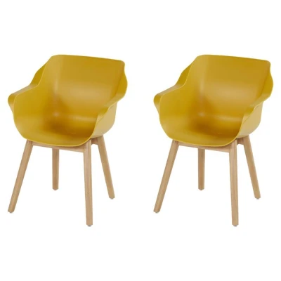 Afbeelding van Tuinstoel Hartman Sophie Studio Teak Armchair Natural Curry Yellow (set van 2)