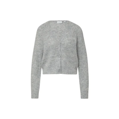Afbeelding van comma casual identity wollen gebreid vest lichtgrijs