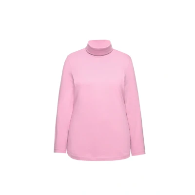 Afbeelding van Ulla Popken Dames grote maten plus size shirt, rolkraag, slim, lange mouwen, frambozen, 46/48 NL