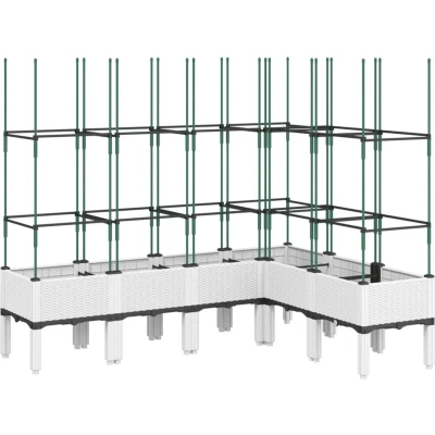 Afbeelding van Plantenbak met latwerk 160x120x142,5 cm polypropeen wit