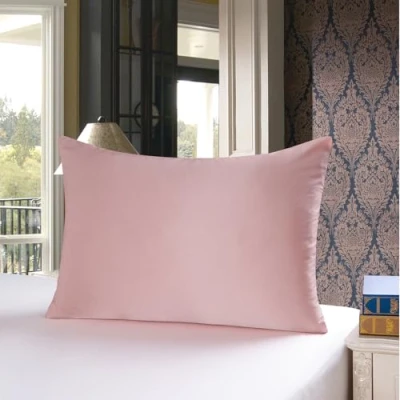 Afbeelding van townssilk Kussensloop 100% pure moerbeizijde, 19 momme, dubbelzijdig, ter bescherming van haar en huid, verborgen ritssluiting, draaddichtheid 600, 1 stuk, 50 x 70 cm, roze (dusty pink)