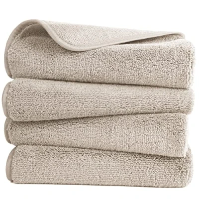 Afbeelding van Polyte Microvezel handdoek sneldrogend/niet pluizend 4 stuks beige 40,64 x 76,2 cm