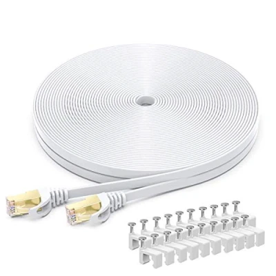 Afbeelding van BUSOHE Cat 8 Ethernet kabel 15meter, Hoge Snelheid Platte Gigabit RJ45 Lan Netwerkkabel, 40Gbps 2000Mhz Internet Patch voor Switch, Router, Modem, PC