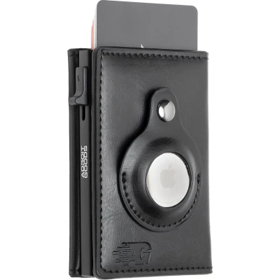 Afbeelding van AdroitGoods Pasjeshouder 8 Pasjes Portemonnee Creditcardhouder Met RFID Technologie AirTag Leder/Zwart
