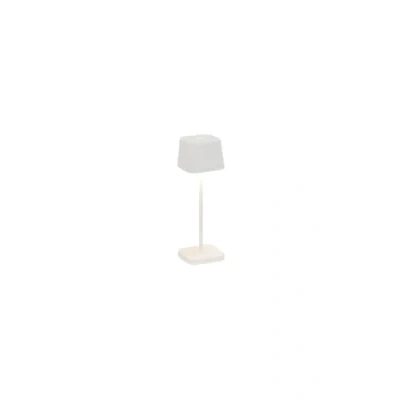 Afbeelding van Zafferano, Ofelia Micro Lamp, Snoerloze, Oplaadbare Tafellamp met Touch Control, voor Binnen en Buiten, Dimmer, 2200 3000 K, Hoogte 20 cm, Kleur Wit
