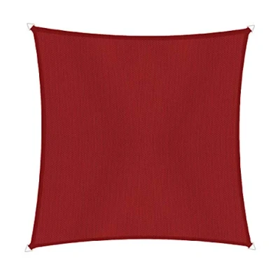 Afbeelding van Windhager Zonnezeil Cannes vierkant 4 x m (gelijkbenig), zonwering voor tuin &amp; terras, UV en weerbestendig, rood, 10775
