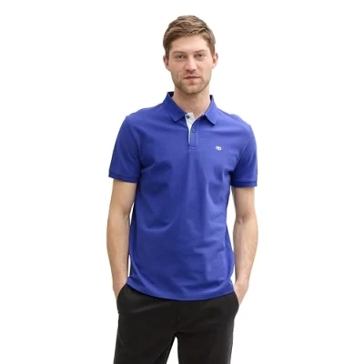Afbeelding van TOM Tailor Basic WITH Contrast Poloshirt, Heren, Maat: XXL, Crest blue