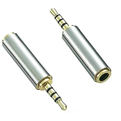 Afbeelding van Aiivioll 2 Pack 2.5mm Mannelijke naar 3.5mm Vrouwelijke Audio Adapter Vergulde Aux Hulpstekker Splitter 3 Ring Jack Ondersteuning Converter Hoofdtelefoon Oortelefoon Headset Stereo of Mono